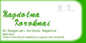 magdolna koroknai business card